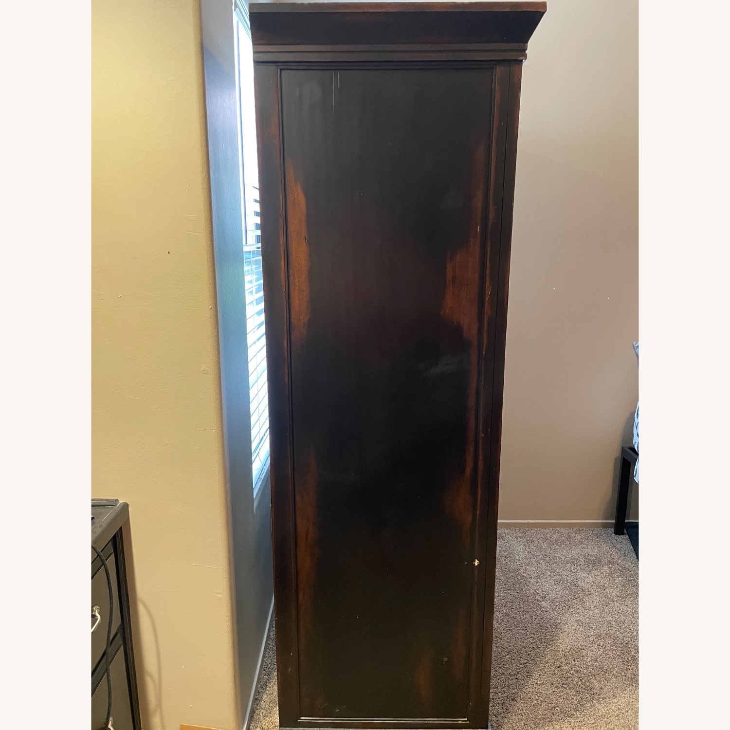 Pottery Barn Seymour Dark Brown Wood Home Office Armoire - image-3