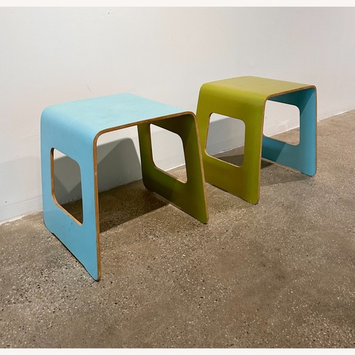 Used IKEA  Plywood Benjamin Stools with Custom Paint for sale on AptDeco
