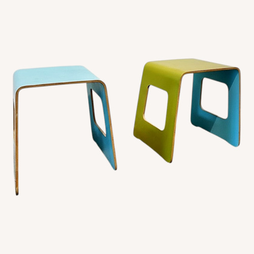 Used IKEA  Plywood Benjamin Stools with Custom Paint for sale on AptDeco