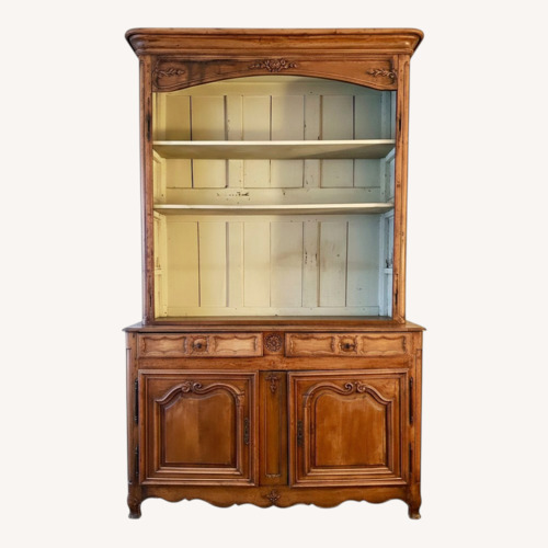 Used Antique Light Brown Wood Armoire for sale on AptDeco