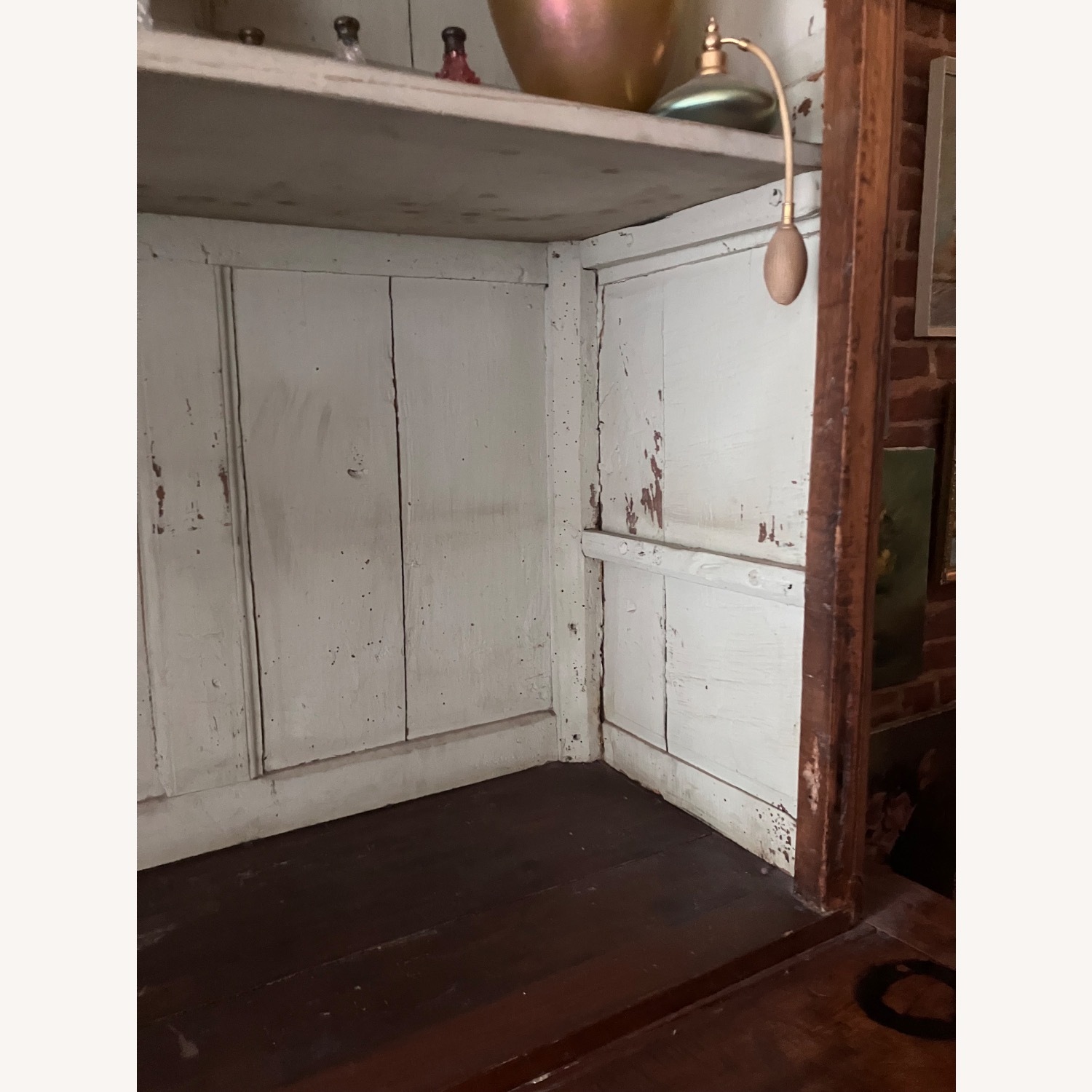 Antique Light Brown Wood Armoire - image-10