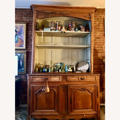 Used Antique Light Brown Wood Armoire for sale on AptDeco