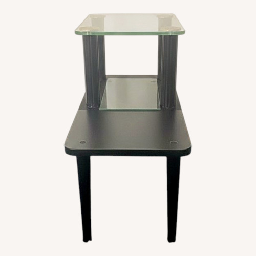 Used Vintage/Antique Finds Black Glass Side Table for sale on AptDeco