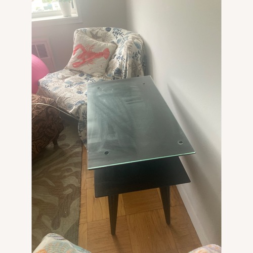 Used Vintage/Antique Finds Black Glass Side Table for sale on AptDeco