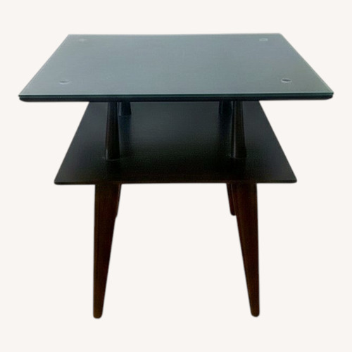 Used Vintage/Antique Finds Black Glass Side Table for sale on AptDeco