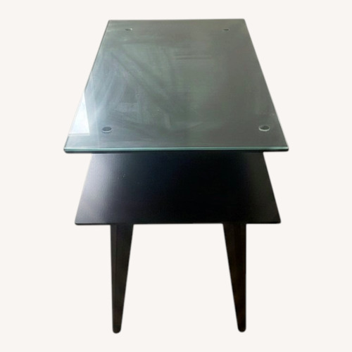 Used Vintage/Antique Finds Black Glass Side Table for sale on AptDeco