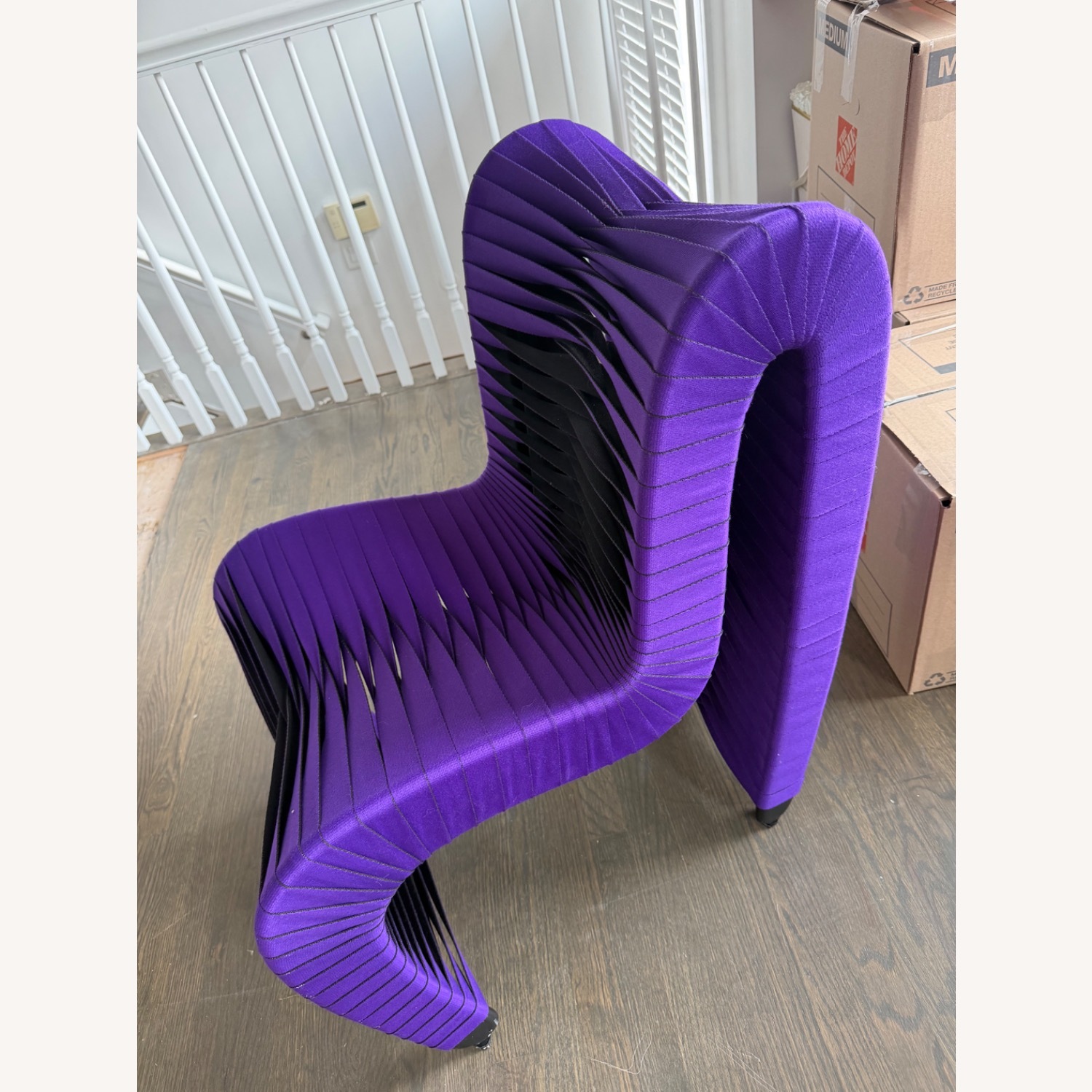 Phillips Collection Seat Belt Purple Upholstered Side Dining Chair - image-2