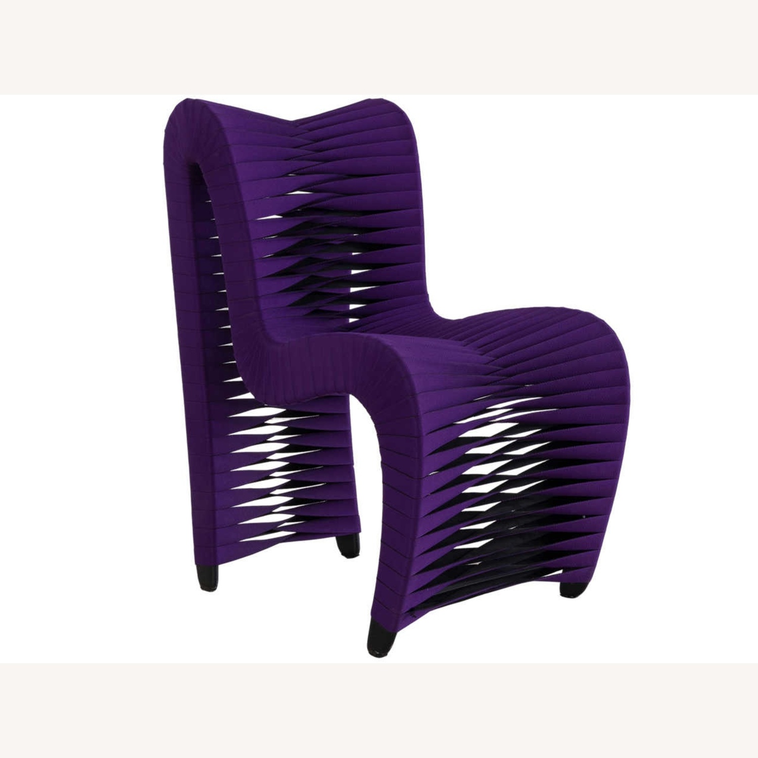 Phillips Collection Seat Belt Purple Upholstered Side Dining Chair - image-6