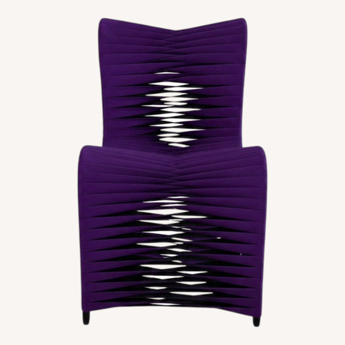 Used Phillips Collection Seat Belt Purple Upholstered Side Dining Chair for sale on AptDeco