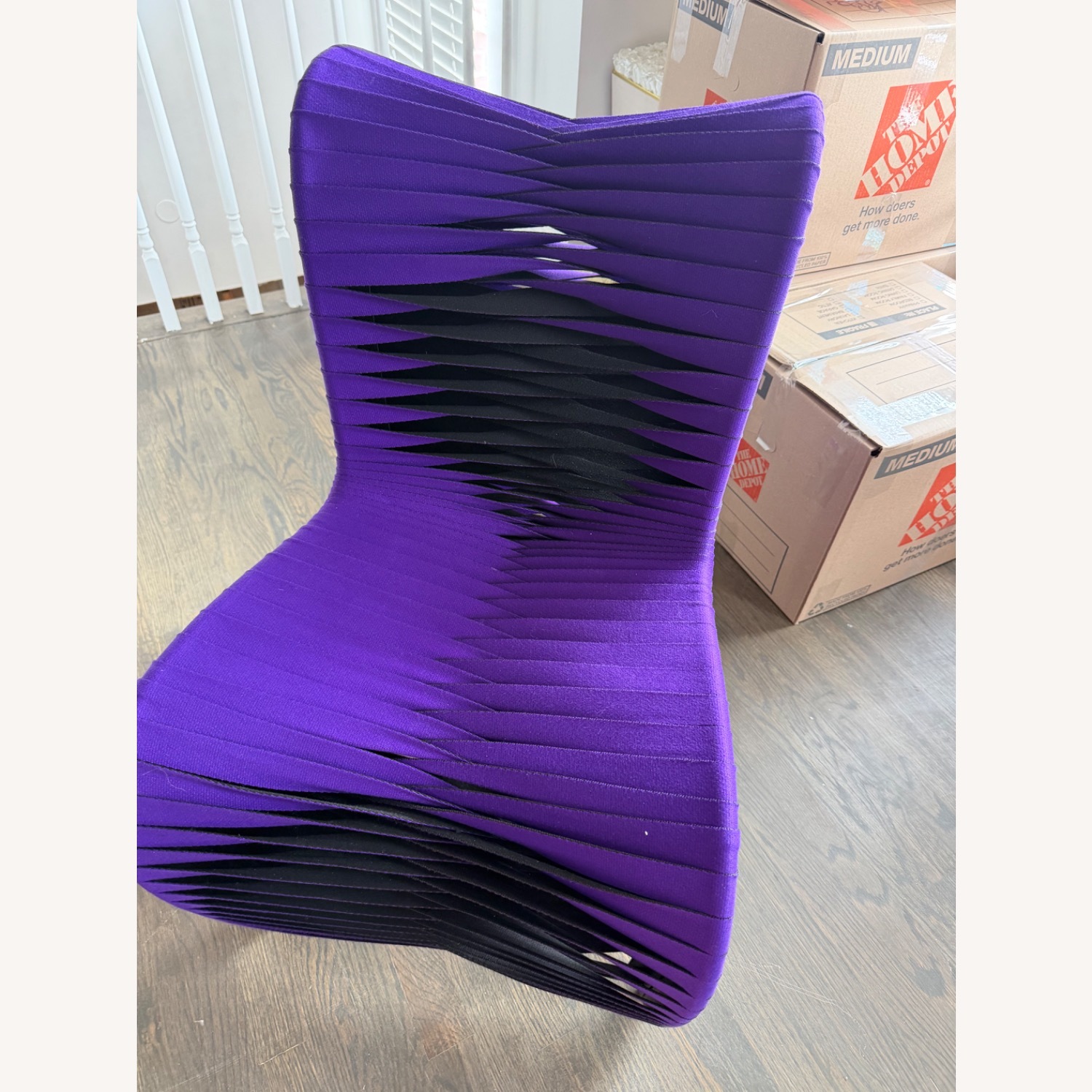 Phillips Collection Seat Belt Purple Upholstered Side Dining Chair - image-3