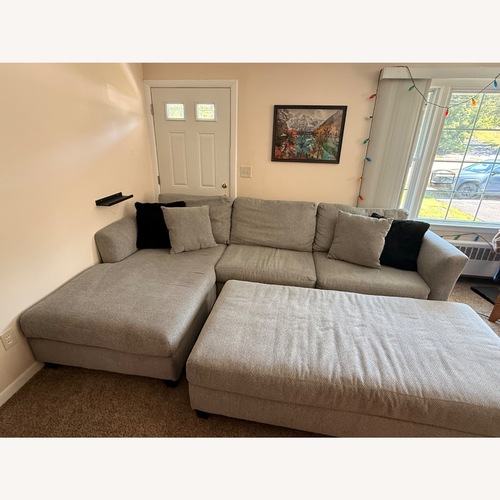Used Jordan's Furniture Fairbanks 2 Piece Sectional with Ottoman for sale on AptDeco