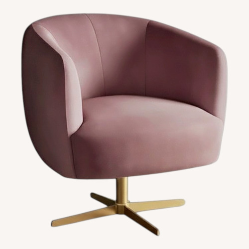 Used Swivel Velvet Arm Chair in Blush Pink for sale on AptDeco