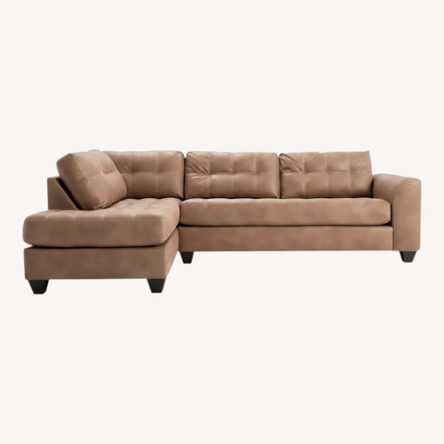 Used Bob's Discount Furniture Sierra Cognac 118” 2-Piece Chaise Sectional for sale on AptDeco