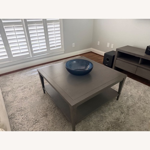 Used Crate & Barrel Dark Gray Wood Coffee Table for sale on AptDeco