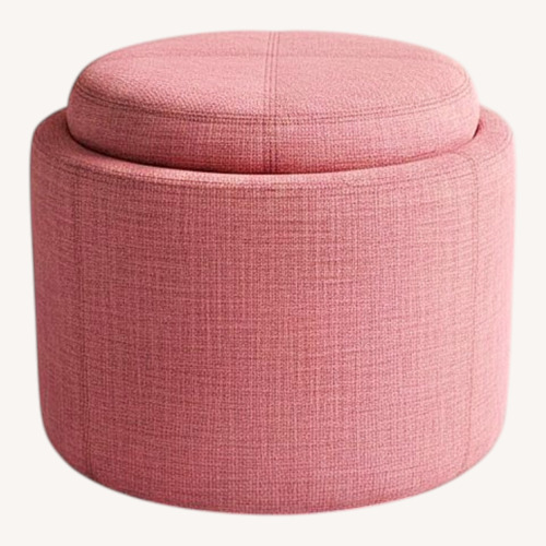 Used Vintage/Antique Finds Pink Fabric Ottoman for sale on AptDeco