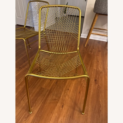 Used CB2 Alpha Brass Metal Chair for sale on AptDeco