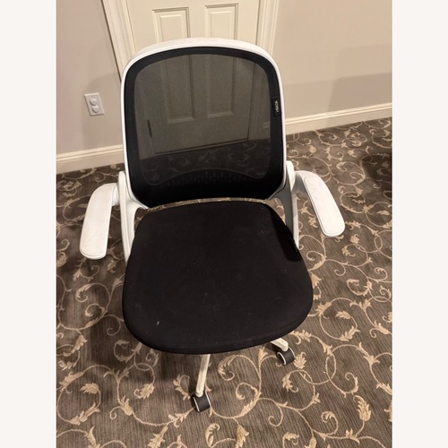 Used Hbada Black and White Fabric Office Chair for sale on AptDeco