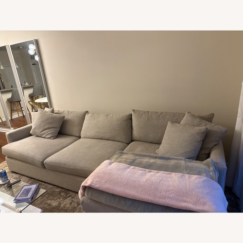 Used Crate & Barrel Lounge Natural Fabric 2 Piece Sectional for sale on AptDeco
