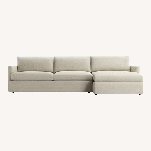Used Crate & Barrel Lounge Natural Fabric 2 Piece Sectional for sale on AptDeco