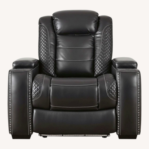 Used Ashley Black Power Recliner with Adj Headrest for sale on AptDeco