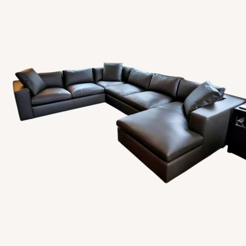 Used Dark Brown Leather 3+ Piece Sectional for sale on AptDeco