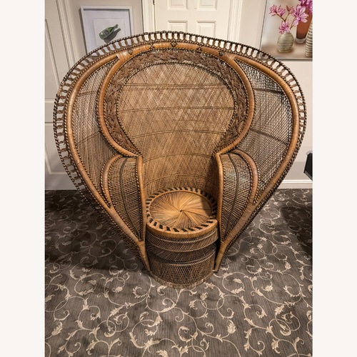 Used Vintage/Antique Natural Wicker Accent Chair for sale on AptDeco