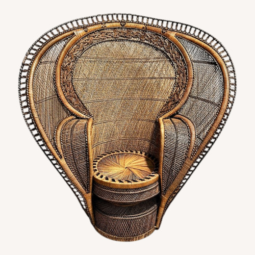 Used Vintage/Antique Natural Wicker Accent Chair for sale on AptDeco