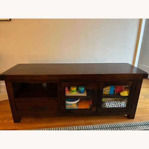 Used Bob's Discount Furniture Hudson Dark Brown Media Storage for sale on AptDeco