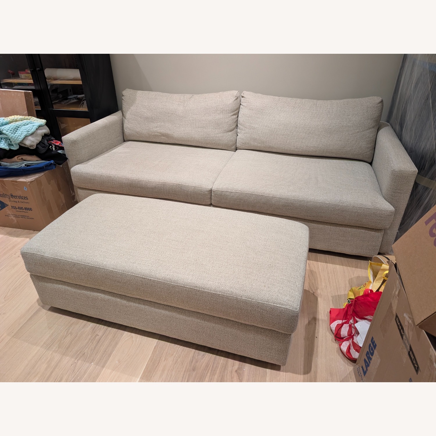 Bassett Allure Sofa + Storage Ottoman - image-3