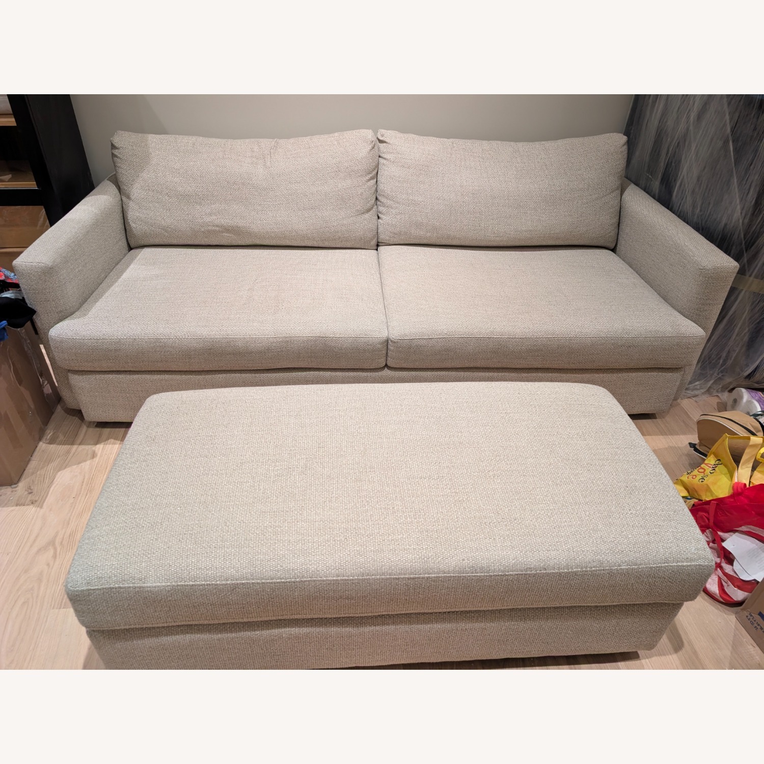 Bassett Allure Sofa + Storage Ottoman - image-1