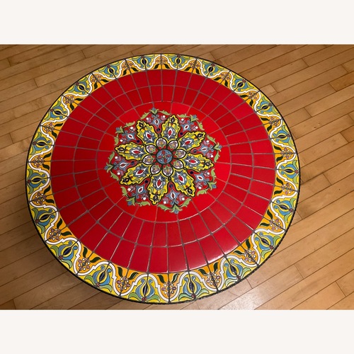 Used Tile Inlaid Iron Coffee Table for sale on AptDeco