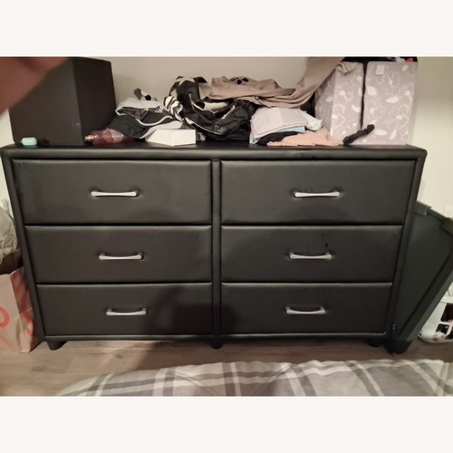 Used Black Leather 6 Dresser for sale on AptDeco