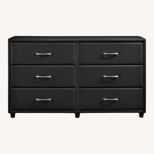 Used Black Leather 6 Dresser for sale on AptDeco