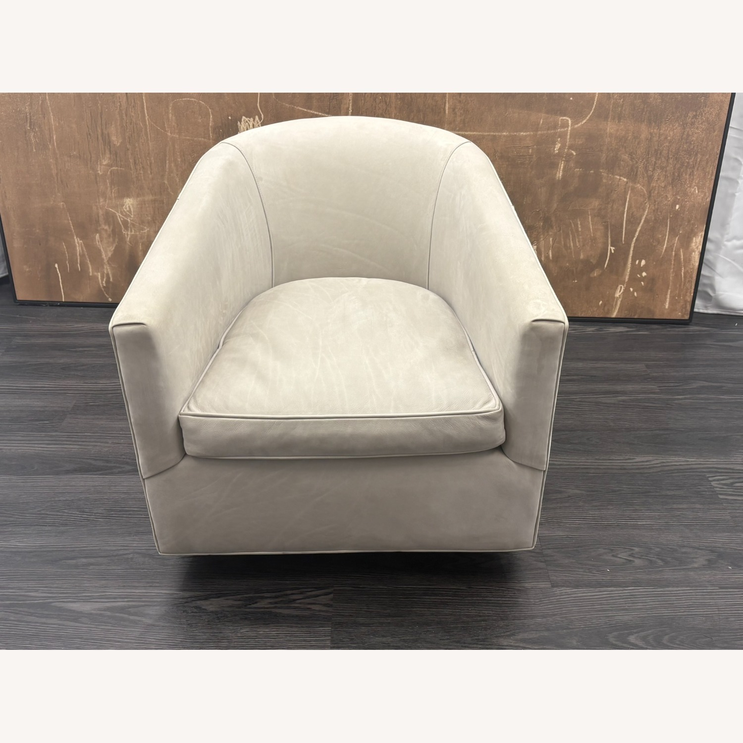 Restoration Hardware Reginald Swivel Chair - Italian Veneto Leather - image-19