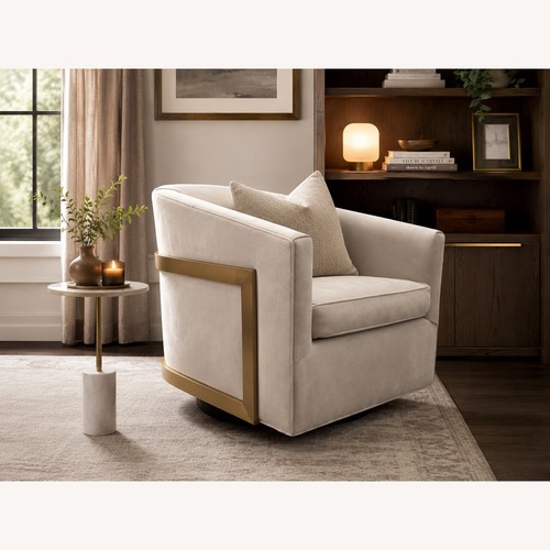 Used Restoration Hardware Reginald Swivel Chair - Italian Veneto Leather for sale on AptDeco