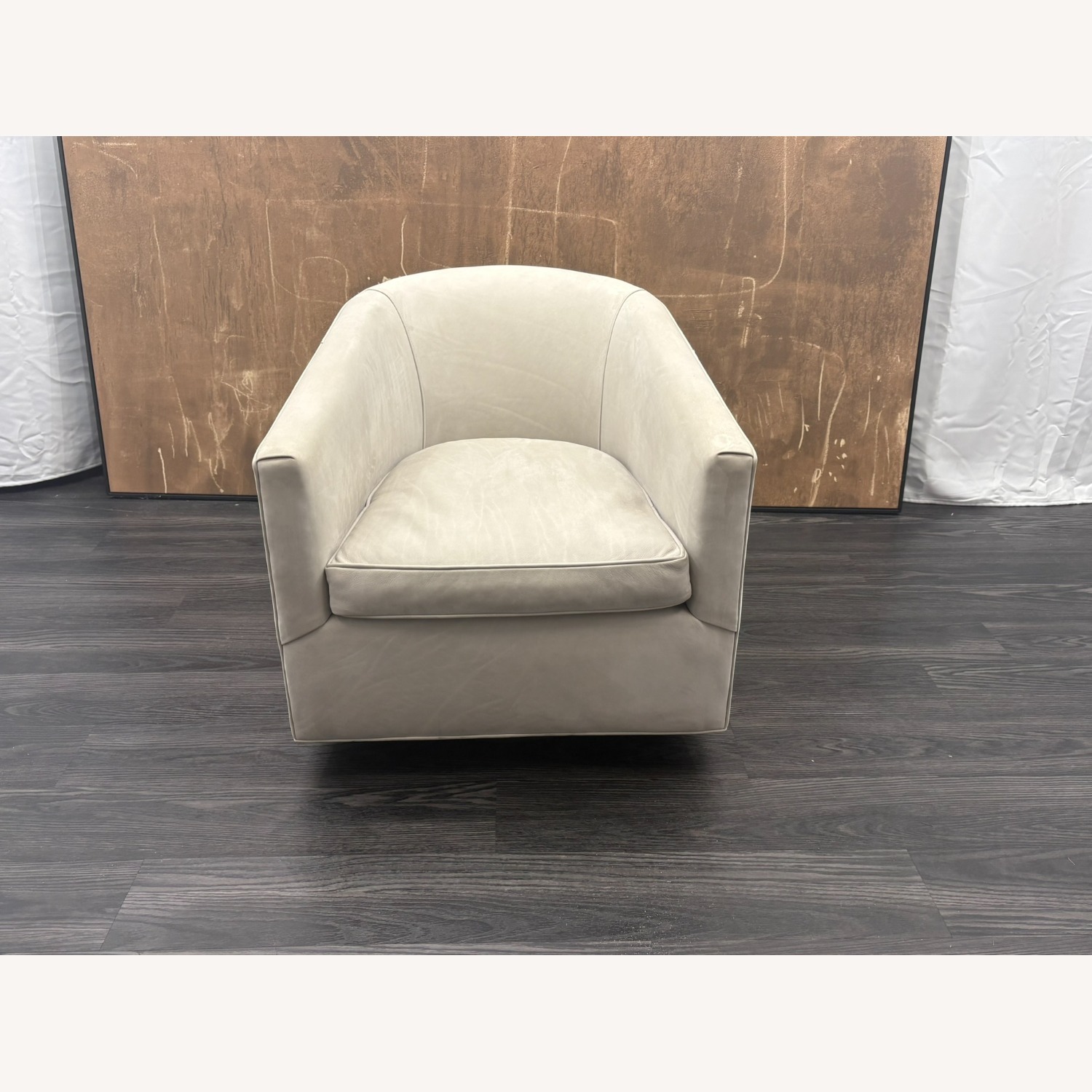 Restoration Hardware Reginald Swivel Chair - Italian Veneto Leather - image-21