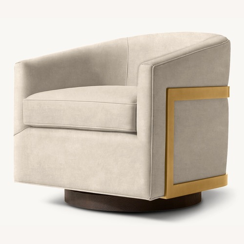 Used Restoration Hardware Reginald Swivel Chair - Italian Veneto Leather for sale on AptDeco