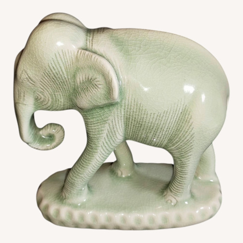 Used Celadon Green Crackle Ceramic Thai Elephant for sale on AptDeco