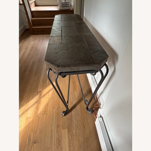 Used Hallway or Entry Stone Top Iron Table for sale on AptDeco