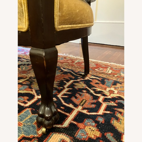 Used Victorian Lion-Head & Claw-Foot Armchair - Yellow for sale on AptDeco