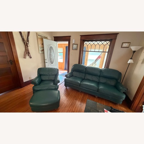 Used Hancock & Moore Green Leather 3+ Seater Sofa for sale on AptDeco