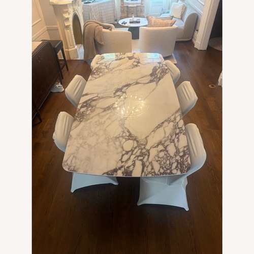 Used Arhaus Vincenza Porcelain Dining Table for sale on AptDeco
