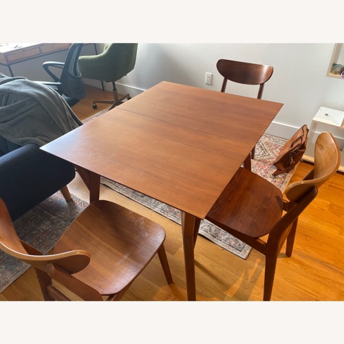 Used West Elm Light Brown Walnut Dining Set for sale on AptDeco