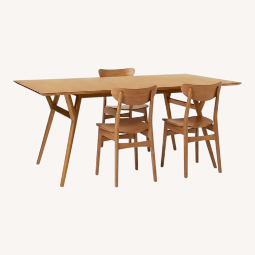 Used West Elm Light Brown Walnut Dining Set for sale on AptDeco