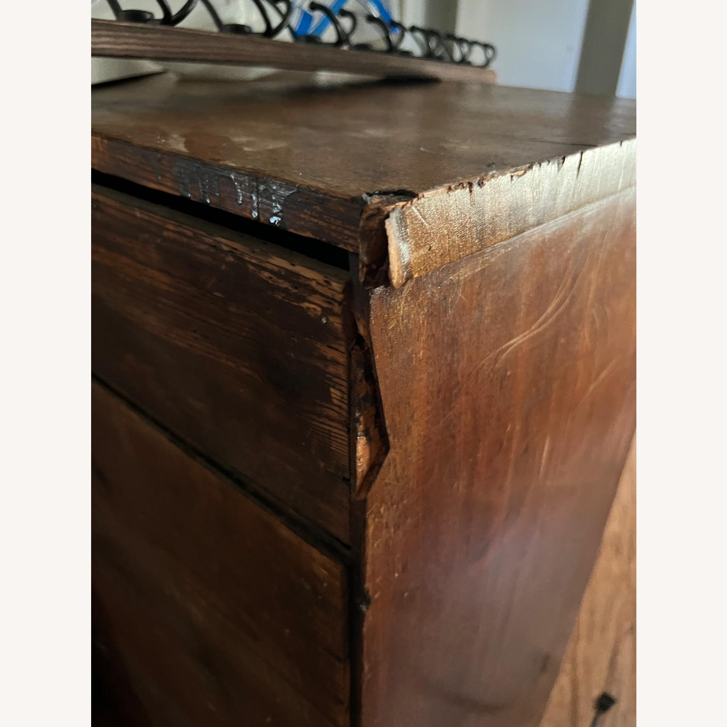 Vintage/Antique Dark Brown Wood Dresser - image-3