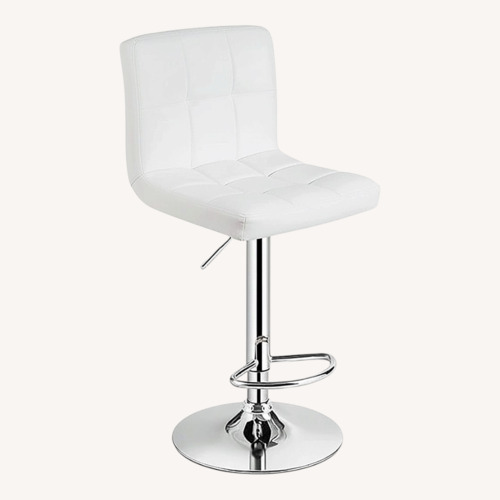 Used Adjustable White Barstool Set with Footrest for sale on AptDeco