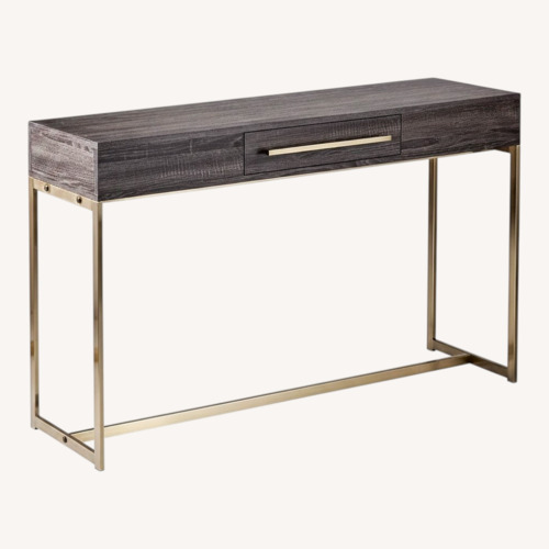 Used Amazon Dark Gray Wood Side Table for sale on AptDeco