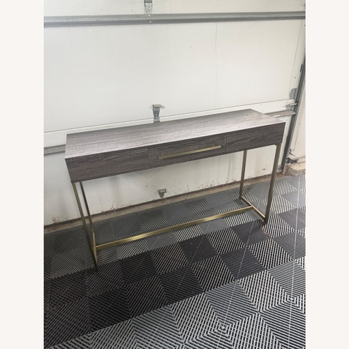 Used Amazon Dark Gray Wood Side Table for sale on AptDeco