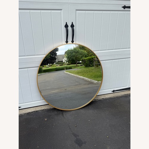 Used Wayfair Gold Glass Wall Mirror for sale on AptDeco