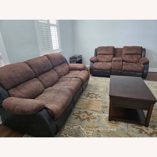 Used Ashley Furniture Dark Brown 3 Seater Recliner Sofa for sale on AptDeco